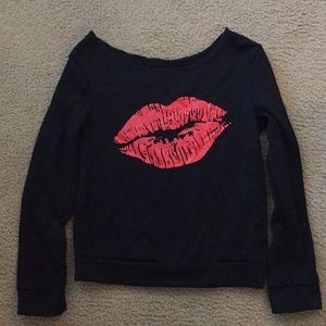Black Red Lips Sweater